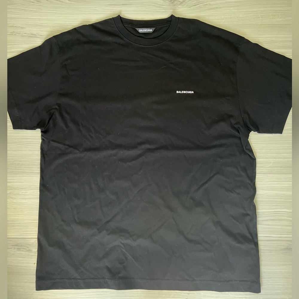 Balenciaga 
Black tshirt
Small logo in front only